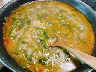 Arroz con sofrito y borrajas