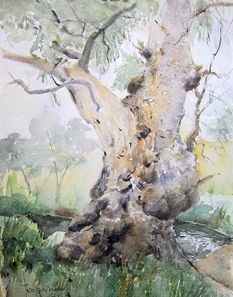 Flores y árboles. Paleta, colores, mezclas y texturas