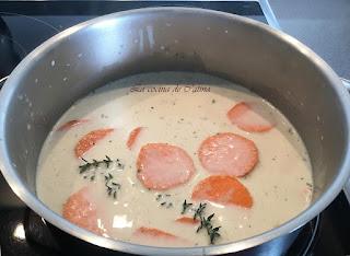 Gratinado de boniatos con setas y puerro