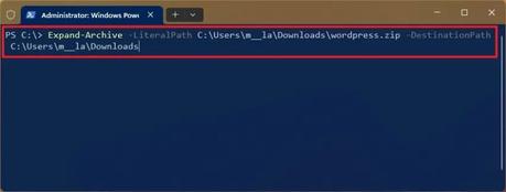 Cómo extraer archivo zip en Windows 11, 10 PowerShell extraer archivo zip