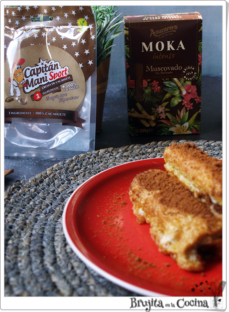 Torrijas enrolladas de crema de cacahuete