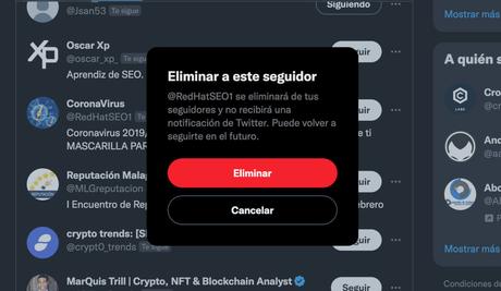 Cómo eliminar seguidores de Twitter Cómo eliminar un seguidor de Twitter facilmente