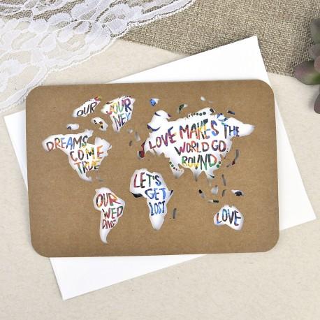 Invitación de boda pasaporte con mapa