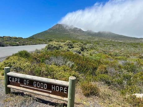 Cartel que indica la dirección hacia el Cabo de Buena Esperanza, Cape of Good Hope