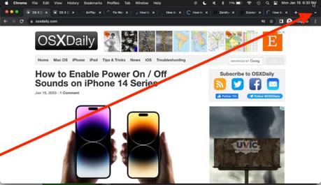 Cómo buscar pestañas en Google Chrome Haz clic en el botón de buscar pestañas en Chrome