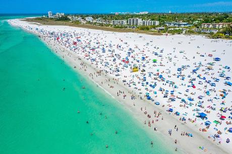 Vista aérea de la playa de Siesta Key