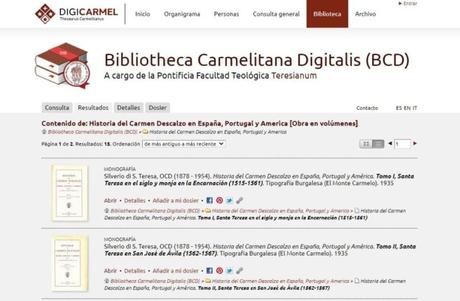 La ‘Historia del Carmen Descalzo’ en 15 volúmenes disponible en Digicarmel