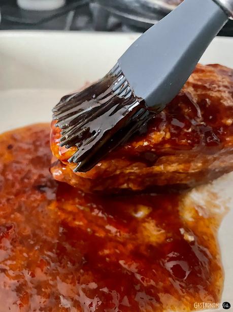 Panceta de cerdo Char siu (sous vide), el cerdo a la barbacoa estilo chino Panceta de cerdo Char siu (sous vide), el cerdo a la barbacoa estilo chino