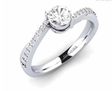 Personalizado -  Anillo de Compromiso Oro Blanco