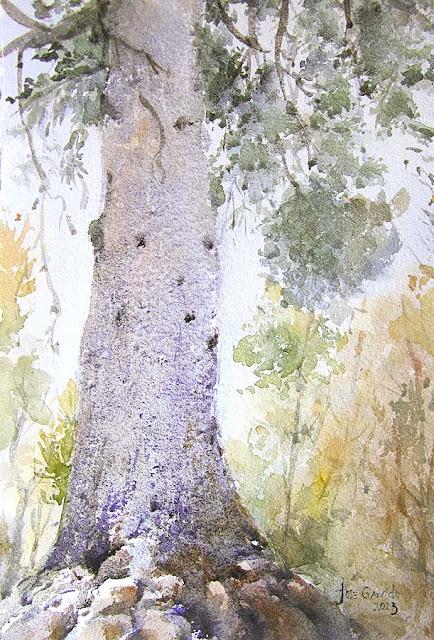 Acuarelas y explicaciones. Aniversario del blog.