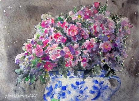 Acuarelas y explicaciones. Aniversario del blog.