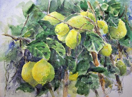 Acuarelas y explicaciones. Aniversario del blog.