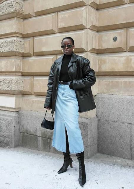 EL RETORNO DE UNA VIEJA CONOCIDA; LA FALDA MIDI VAQUERA.-