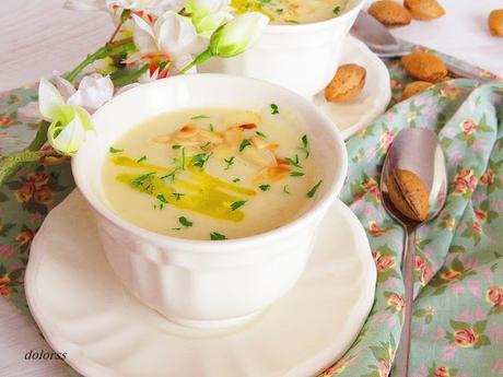 Crema de calçots y almendras