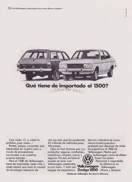 Volkswagen Dodge 1500 en versión sedán y rural del año 1981