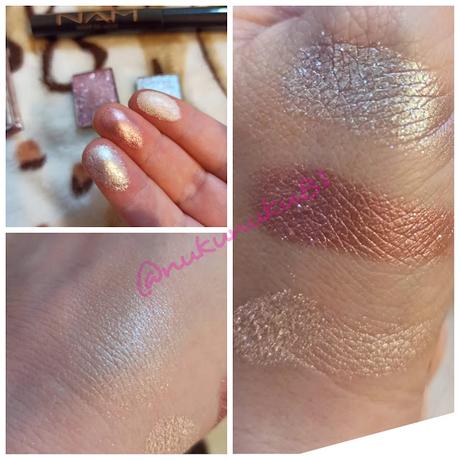 Swatches de las sombras y del iluminador