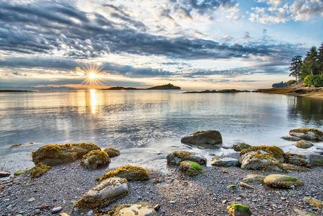 Puesta de sol a lo largo de la Sunshine Coast