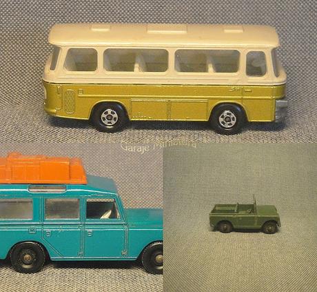 Land Rover Serie II, Land Rover Safari y Setra S80 de Matchbox