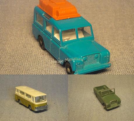 Land Rover Serie II, Land Rover Safari y Setra S80 de Matchbox