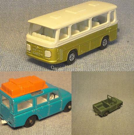 Land Rover Serie II, Land Rover Safari y Setra S80 de Matchbox