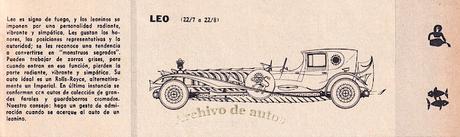 Signos del zodíaco de automovilistas de la revista Parabrisas de 1963