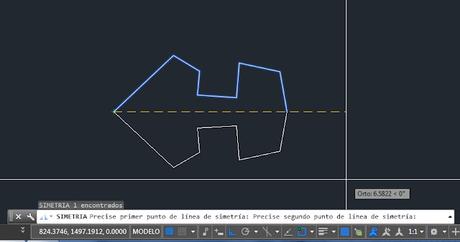 Crear una simetría en el programa Autocad