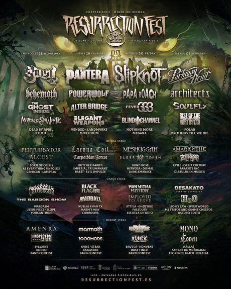 Cartel por días del Resurrection Fest 2023