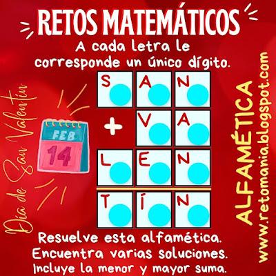 Criptoaritmética, Criptoaritmetica, Criptograma, Criptosuma, Alfamética, Alfametica, Alfametik, Desafío matemático, Desafíos matemáticos, Reto matemático, Retos matemáticos, Problema matemático, Problemas matemáticos, Juegos de lógica, Juegos de ingenio, Acertijos, Suma de letras, Suma de palabras