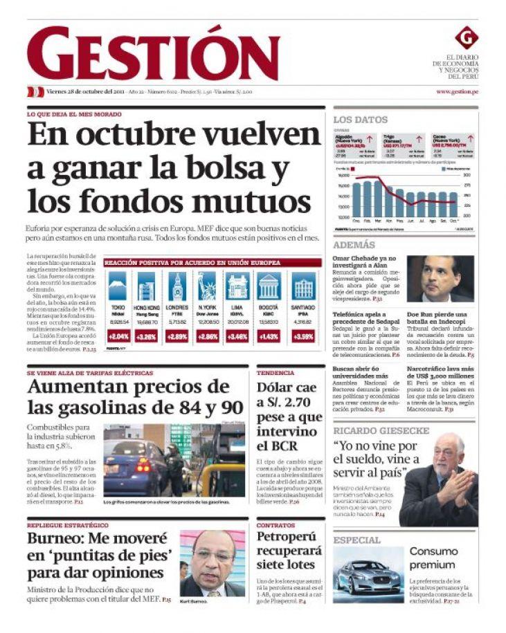Portadas Dominicales 30 de octubre del 2011