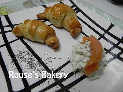 Croissants de salmón ahumado