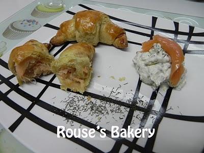 Croissants de salmón ahumado