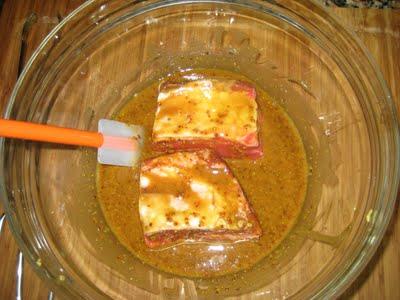 Costillas a la miel y mostaza