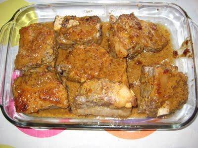 Costillas a la miel y mostaza