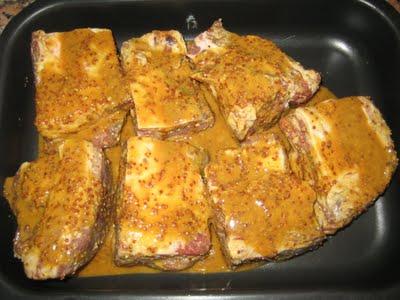 Costillas a la miel y mostaza