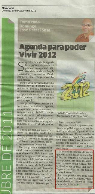 Mujeres Poetas Internacional participara en “Agenda Para poder Vivir” 2012 Mujeres Poetas Internacional participara en “Agenda Para poder Vivir” 2012