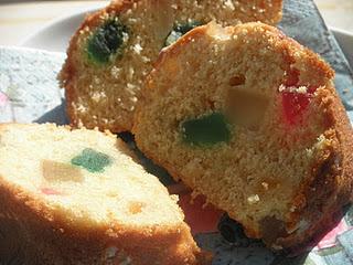 Bizcocho de frutas escarchadas