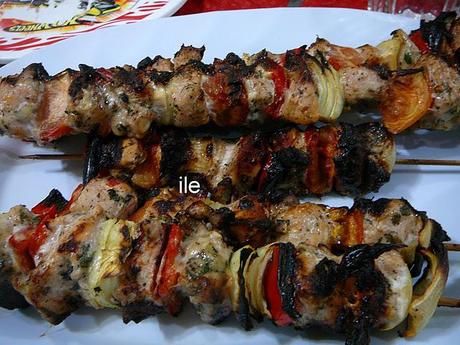 Brochette de pollo al estilo armenio