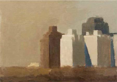 Marcelo Fuentes 'Sin título'. Óleo sobre lienzo La ciudad de dibujo, óleo y acuarela de Marcelo Fuentes