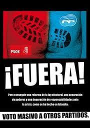 Ni cara “A” ( la del PSOE ), ni cara “B” ( la del PP );  lo que queremos es ... CAMBIAR DE DISCO (el del sistema, el bipartidismo)