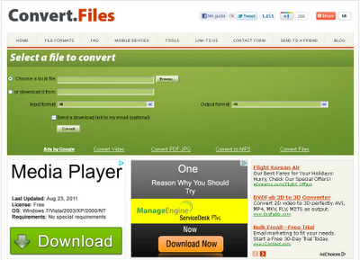 ConvertFiles - Convierte archivos online en diferentes formatos
