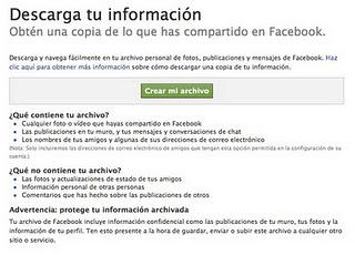 Descarga tu información de Facebook Descarga tu información de Facebook