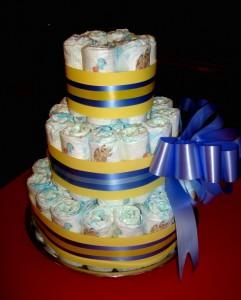 Regala pañales en tarta