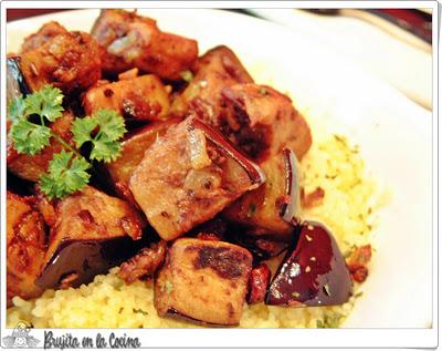 Berenjena marroquí con cous-cous