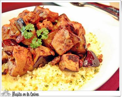 Berenjena marroquí con cous-cous