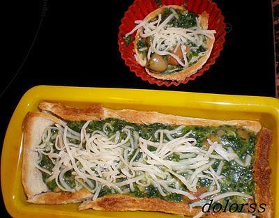 Bocado crujiente relleno de espinacas y nueces a la miel  ... mi letra  es ...