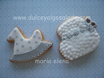 Galletas decoradas bebe....en gris y blanco!!