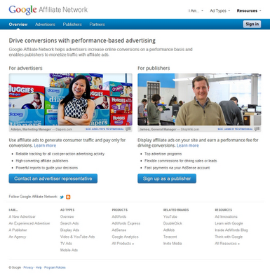 Google Affiliate NetWork - Programas de afiliados al estilo Google