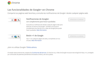 Google lanza dos extensiones de Google+ para Chrome