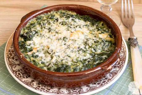 Espinacas a la crema con gambas Espinacas a la crema con gambas