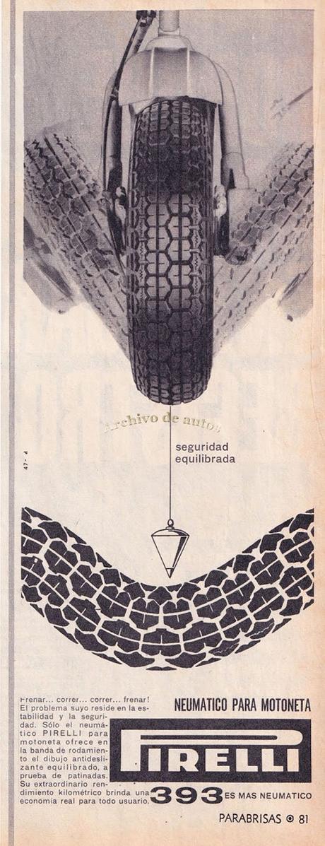Neumático Pirelli 393 para motonetas del año 1964